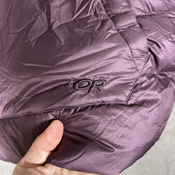 Outdoor Research Transcendent Down Pullover Jacket Womens Small Purple Hooded - Picture 2 of 9